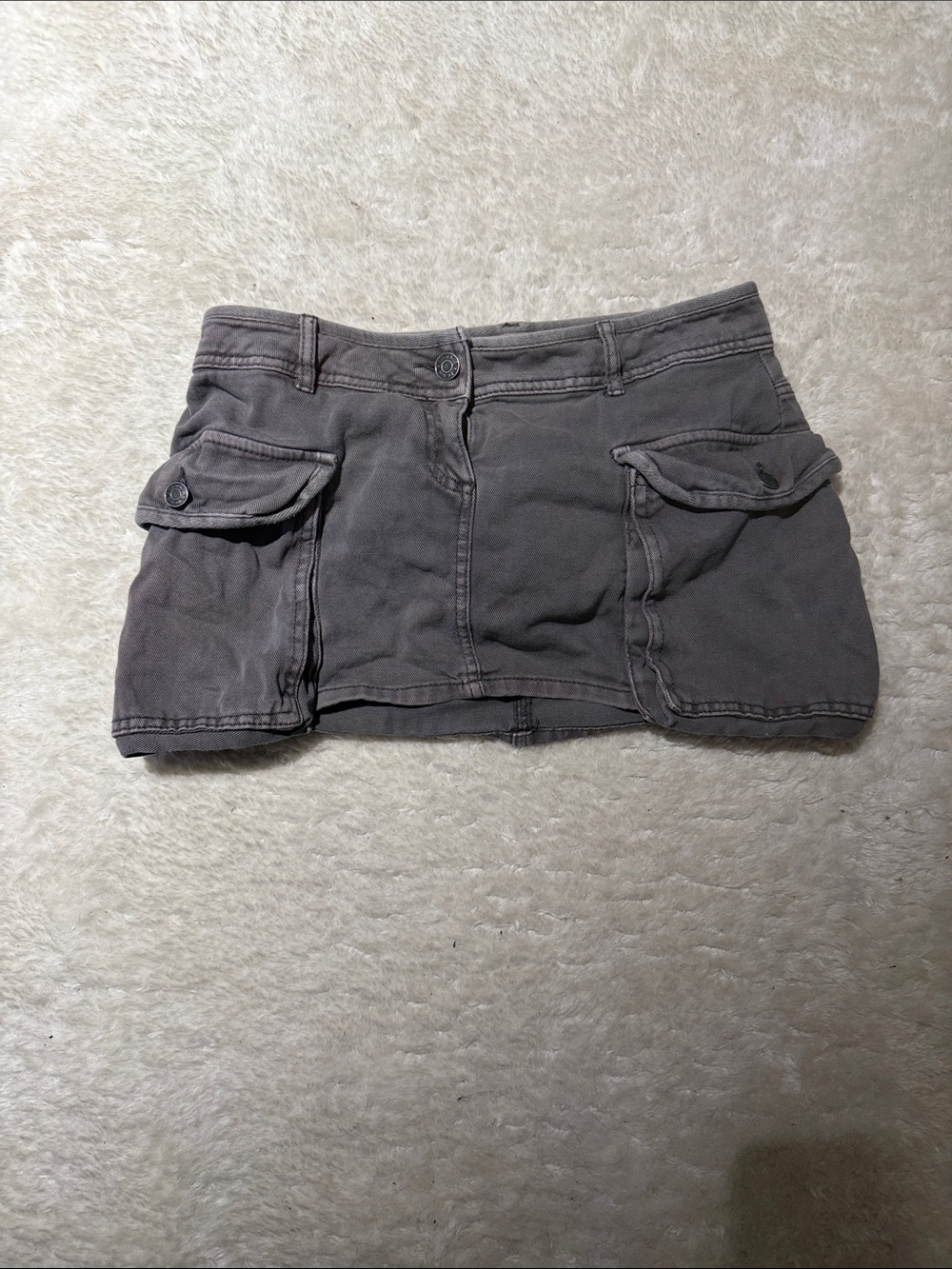 Garage Gray Cargo Mini Skort Shorts